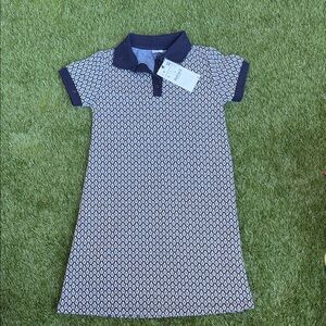 ZARA Navy and White Patterned Polo Dress